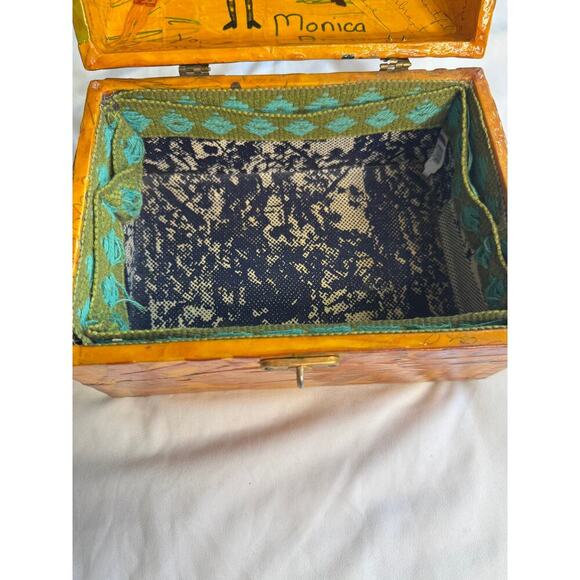 Vintage Decoupaged Wooden Purse Handbag - Picture 9 of 12